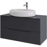 Тумба с раковиной Orange Line 100 Li-100TugMDF+B08-640W подвесная Графит матовый — фото 1, Тумбы с раковиной