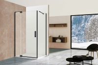 Душевой уголок Vincea Extra 120х90 VSR-1E111290CLB профиль Черный стекло прозрачное — фото 5, Прямоугольные душевые уголки