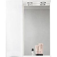 Зеркало со шкафом BelBagno MARINO-SPC-800/750-1A-BL-P-L 80 с подсветкой Bianco Lucido — фото 1, Зеркальные шкафы в ванную