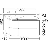 Тумба с раковиной Burgbad Lavo 2.0 100 SFZS102LG0227F5048C0037*1 подвесная Белая глянцевая — фото 2, Мебель для ванной