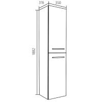 Товар: Шкаф пенал 1MarKa Соната 35П L У78471 подвесной Белый глянцевый - фото 3 Шкаф пенал 1MarKa Соната 35П L У78471 подвесной Белый глянцевый — фото 3, Пеналы для ванной комнаты