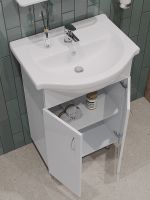 Тумба с раковиной Orange Лайт 60 LA-60TUW+RA Белый глянец — фото 3, Тумбы с раковиной