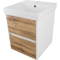 Тумба с раковиной Misty Адриана 45 УТ000010216 подвесная Дуб Вотан Белый — фото 3, Мебель для ванной