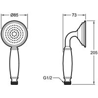 Ручной душ Jacob Delafon Louise E24366-CP Хром — фото 10, Лейки для душа