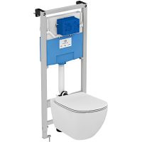 Комплект унитаза с инсталляцией Ideal Standard Tesi T386801 с сиденьем Микролифт — фото 1, Комплекты унитаз + инсталляция
