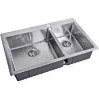 Кухонная мойка ZorG Steel Hammer 78 SH 78-2-51-L Нержавеющая сталь — фото 1, Кухонные мойки