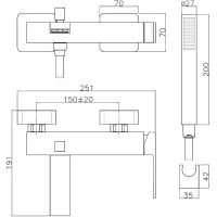 Смеситель для ванны Webert Pegaso PE850101740 Белый матовый — фото 3, Смесители
