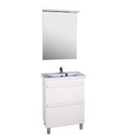 Зеркало АСБ-мебель Коста 60 11482 с подсветкой Ясень белый — фото 2, Мебель для ванной