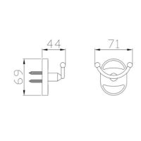 Двойной крючок Ростовская Мануфактура Сантехники A5021 Хром — фото 2, Крючки для полотенец