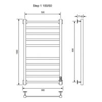 Электрический полотенцесушитель Ника Step-1 100/50 U Хром — фото 2, Электрические полотенцесушители
