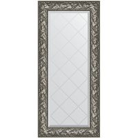 Зеркало Evoform Exclusive-G 128х59 с гравировкой в багетной раме - Византия серебро 99 мм арт-BY 4071 — фото 1, Зеркала в ванную комнату