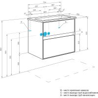 Тумба под раковину Aquaton Либерти 75 1A279501LYC70 подвесная Дуб эльвезия — фото 25, Тумбы под раковину