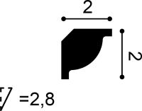 Карниз Orac Decor CX132 2000x20x20 мм — фото 2, Карнизы