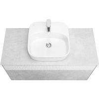 Тумба под раковину Aquaton Марбл 100 1A276301MH4C0 подвесная Слэйт Белый матовый — фото 19, Мебель для ванной