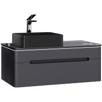 Тумба под раковину Jorno Shine 100 Shi.01.100/P/A подвесная Антрацит — фото 2, Тумбы под раковину