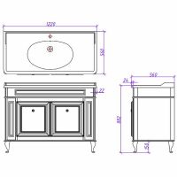 Тумба под раковину Caprigo Fresco 120 10616SN-В016 Белая матовая — фото 6, Мебель для ванной