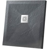 Душевой поддон из искусственного камня Vincea 90x90 VST-4SR9090A+Vsph-D132 Антрацит — фото 1, Душевые поддоны из искусственного камня
