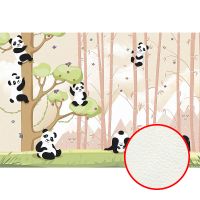 Фреска детская Ortograf Для самых маленьких 33698 Фактура флок FLK Флизелин (4*2,7) Розовый/Зеленый, Животные/Деревья — фото 1, Фрески