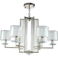 Люстра Crystal Lux Nicolas SP-PL6 Nickel White Белая Прозрачная Никель — фото 1, Люстры