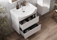 Тумба под раковину Aquaton Нортон 65 1A248801NT010 подвесная Белая глянцевая — фото 11, Мебель для ванной