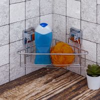 Полка корзина Tekno-tel EasyFIX EF251 угловая Хром — фото 4, Полки для ванной и душа