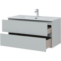 Тумба под раковину Aquanet Алвита New 100 277520 подвесная Серая матовая — фото 3, Мебель для ванной