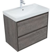 Тумба под раковину Aquanet Милан 80 336374 подвесная Дуб рошелье — фото 4, Тумбы под раковину