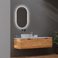 Товар: Зеркало Abber Kontur 55 AG6302SCB с подсветкой Черное с бесконтактным выключателем и диммером - фото 2 Зеркало Abber Kontur 55 AG6302SCB с подсветкой Черное с бесконтактным выключателем и диммером — фото 2, Зеркала в ванную комнату