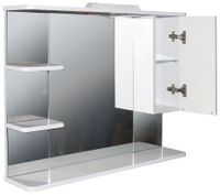 Зеркало со шкафом Mixline Этьен 90 R 529942 с подсветкой Белое — фото 3, Мебель для ванной