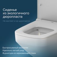 Унитаз AM.PM Inspire V2.0 FlashClean C50A1700MWSC подвесной Белый матовый с сиденьем микролифт — фото 5, Подвесные унитазы