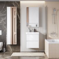 Тумба под раковину Aquaton Сканди 55 1A251701SD010 подвесная Белая — фото 2, Тумбы под раковину