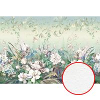 Фреска Ortograf Aurora 34130 Фактура бархат FX Флизелин (4*2,7) Зеленый/Разноцветный, Цветы — фото 1, Фрески