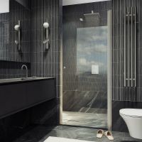 Душевая дверь Maybah Glass MGD-809-5 900x1980 на монопетле Хром матовый стекло прозрачное — фото 1, Душевые двери в нишу