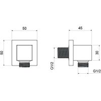 Шланговое подключение Aquatek AQ2458CR Хром — фото 2, Душевое оборудование. Душевая программа