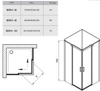 Душевой уголок Ravak Matrix MSRV4-100 100x100 1WVAA100Z1 профиль Белый стекло Transparent — фото 9, Квадратные душевые уголки