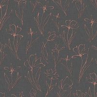 Обои Andrea Rossi Cheradi 54390-6 Винил на флизелине (1,06*10,05) Серый/Черный/Бронзовый, Цветы — фото 1, Обои для стен