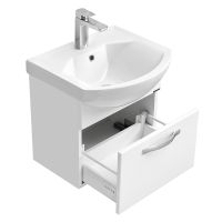 Тумба под раковину Aquaton Ария 50 1A140301AA010 подвесная Белая — фото 3, Тумбы под раковину