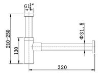 Сифон для раковины Black&White Universe U8705GM 8705U Gun Metal — фото 3, Сифоны для раковины