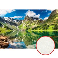 Фреска Ortograf Горы 30824 Фактура флок FLK Флизелин (4*2,7) Зеленый/Голубой, Горы/Пейзаж/Природа — фото 1, Фрески