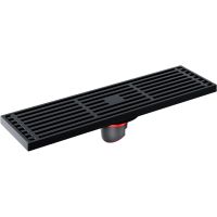 Душевой трап Orange 300x80 TR01-010b с Черной матовый решеткой — фото 1, Трапы для душа