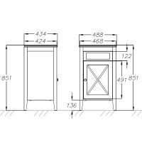 Товар: Комод Opadiris Палермо 49 R 00-00006898 Белый матовый - фото 4 Комод Opadiris Палермо 49 R 00-00006898 Белый матовый — фото 4, Мебель для ванной