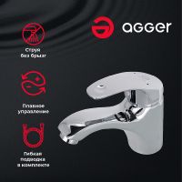 Смеситель для раковины Agger Glad A1502100 Хром — фото 6, Смесители