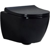 Унитаз биде beWash Bogen 88303606 подвесной Черный глянец с сиденьем Микролифт — фото 1, Унитазы