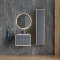 Тумба под раковину Onika Дайлер 60 106151 подвесная Графит Дуб сонома — фото 5, Мебель для ванной