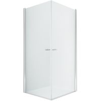 Душевой уголок New Trendy New Soleo Chrome 100х100 D-0142A/D-0142A профиль Хром стекло прозрачное — фото 1, Квадратные душевые уголки