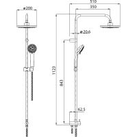 Душевая система Koller Pool Round RNSD200 Хром — фото 2, Душевое оборудование. Душевая программа