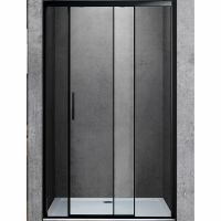 Душевая дверь Vincea Soft 110 VDS-3SO110CLB профиль Черный стекло прозрачное — фото 1, Душевые двери в нишу