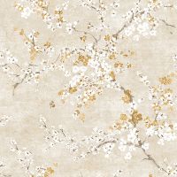 Обои Andrea Rossi Nisida 54320-2 Винил на флизилине (1,06*10) Бежевый, Цветы — фото 1, Обои для стен