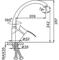 Смеситель для кухни Frap H01-1 F4101-1 Хром матовый — фото 3, Смесители для кухни