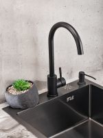 Смеситель для кухни Ростовская Мануфактура Сантехники SUS124BL-017F Черный матовый — фото 2, Смесители